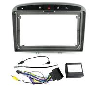 Marco Auto Radio Coche Marco De Salpicadero para Radio Coche 9 Pulgadas para Peugeot 308 408 2007-2020, Kit Montaje Tablero, Cable Y Canbus