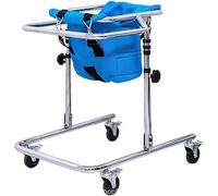 Marco auxiliar de pie de cuatro ruedas, andador infantil, parálisis cerebral, soporte de movilidad infantil, traje de entrenamiento para altura de 80-120 cm (azul)