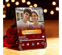 Marco con Foto y Canción Personalizado, Placa con Canción, Fotos Personalizadas Regalo, Idea de Regalo para San Valentín, Cumpleaños o Aniversario, para Mujer, Esposa, Novia o Mamá (Estilo06)