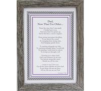 Marco con texto en inglés"Now That You're Frame", regalo, Para papá, Gris