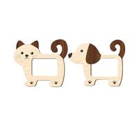 Marco conmemorativo para mascotas, 2 piezas de madera con forma de gato y perro, marcos de fotos de mesa, para hombres y mujeres, oficina familiar, escritorio de recuerdo, habitación del hogar