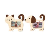 Marco conmemorativo para mascotas, 2 piezas de recuerdo de madera con forma de gato y perro, marcos de fotos de mesa, para hombres y mujeres, oficina familiar, escritorio de recuerdo, habitación del