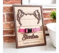 Marco conmemorativo personalizado para collar de mascota, regalo de condolencias para perro, letrero conmemorativo de pérdida de mascotas, recuerdo de collar de perro, nombre 3D, exhibición de letrero