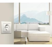 Marco de 4 Elementos Blanco, Serie Europa, Ideal para Instalaciones Eléctricas y Decoración de Interiores.