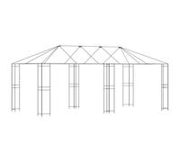 Marco de acero para jardín 6x3 m negro sin paño | Acero recubierto de polvo, galvanizado, aspecto industrial, más de 6x3 m, bajo mantenimiento, para verano