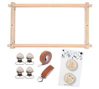 Marco de aguja cruzada ajustable, aro de madera de haya, control de puntadas de bordado, colocación de mesa de suelo, configuración de alineación de vuelta, arreglo de organización de puntos de aguja