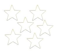 Marco de alambre, 6 piezas en forma de estrella, marco de decoración, pentagrama ornamento, molde de fabricación, para Navidad, macramé, boda, Halloween, casa de campo, ventana, guirnalda de plantas