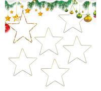 Marco De Alambre Para Corona - 6 Piezas En Forma De Estrella, Forma De Anillos De macrame De Pentagrama, Decoración De Anillos De Alambre, Herramienta Artesanal Resistente | Boda Granja Ventana Artesa