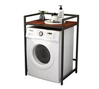 Marco de almacenamiento para lavadora de inodoro, estante de baño ajustable para lavadora y champú, organizador de ahorro de espacio con almohadillas para los pies, color negro B, 70 x 60 x 100 cm