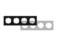 Marco de aluminio - estructura para 4 módulos, colores gris y negro, medidas 300x85 mm, ideal para mecanismos eléctricos de la serie PJ y FL.*