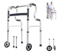 Marco de andador para ancianos - Pasamanos de aluminio ajustable con ruedas y rodamientos para un apoyo estable