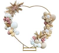 Marco de Arco de Globo en Forma de corazón, Soporte de Arco Dorado de 6.5 pies, Soporte de Arco de Globo en Forma de corazón de Metal con Base para decoración de Bodas y Fiestas de cumpleaños