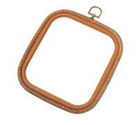 Marco de aro de bordado - Aro de madera de imitación - Gran salto de bordado cuadrado, marco de madera imitada, herramienta de costura duradera con diseño retro | Suministros redondos de acolchado