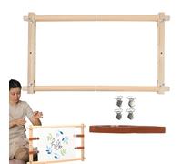 Marco de aro de bordado, marco de costura de madera, soporte versátil para tapiz, marco de madera extraíble con instrucciones fáciles, marco de pintura de seda para costura, arte de tela
