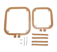 Marco de bordado de doble capa, soporte ajustable para aros de puntada con portahilos integrado de ABS para escritorio, soporte compacto para bordado y costura. (Caqui)