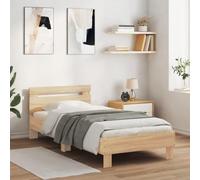 Marco de Cama, Somier de Madera de Ingeniería con Soporte para Cabecera, Soporte de Listones de Madera, Marco de Dormitorio de Fácil Montaje sin Colchón (90X200cm)