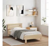 Marco de Cama, Somier de Madera de Ingeniería con Soporte para Cabecera, Soporte de Listones de Madera, Marco de Dormitorio de Fácil Montaje sin Colchón (100X200cm)