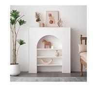 Marco de chimenea Chimenea Eléctrica Estufa Envolvente De Repisa Gabinete Decorativo Francés Vitrina Simulación Sala Estar, Blanco(90 * 20 * 100cm)
