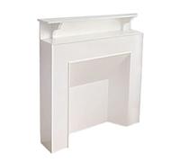 Marco de chimenea Repisa de chimenea francesa, mueble decorativo for, entrada, pasillo, aparador pared lujo, elegante acabado blanco brillante(Grande)