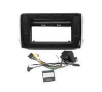 Marco De Coche 10 Pulgadas Adaptador Fascia para Peugeot 208 2008 2014-2018 Decodificador Canbus Kit De Instalación Tablero Android Panel Estéreo(Frame Cable Canbus)