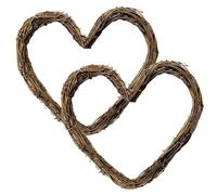 Marco de Corona de corazón de Vid Natural, Forma de Corona de ratán para Hacer Suministros de Bricolaje, decoración de Pared en Forma de corazón, 13, 8 Pulgadas, 2 uds...