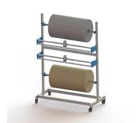 Marco De Corte De Plástico De Burbujas Deslizante De 360°, Soporte De Plástico De Burbujas De Doble Barra, Soporte para Material De Embalaje, Altura De La Barra Transversal Ajustable(116x60x155 cm/B)