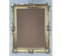 Marco de cuadros barroco 50 x 70 cm, tablero publicitario, panel de menús, rectangular, marco grande XXL, marco antiguo, 90 x 70 cm, marco para colgar (oro plateado)