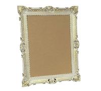 Marco de cuadros barroco de 50 x 70 cm, tablero publicitario, cuadro de menús, rectangular, marco grande XXL, marco antiguo, 90 x 70 cm, marco de póster (blanco y dorado envejecido)