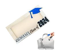 Marco de dinero, marco de billete de un dólar - Monedero de dólar autónomo 2024 - Marco de plata de madera de de 7 x 3,5 pulgadas para graduación de universidad y escuela secundaria