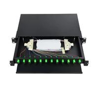 Marco de distribución de Fibra óptica de la coleta del SC FC LC del Panel de conexión de Fibra de la Caja Terminal de Fibra óptica de 12 Puertos ODF 1U(12 Core SC A SM)