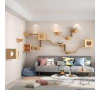 Marco de Escalada de Madera Maciza for Gatos, Mueble de Pared multifunción for Gatos, estantes de Pared for Gatos, diseño suspendido, Estructura Estable(Style2)