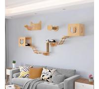 Marco de Escalada Multifuncional de Madera Maciza for Gatos, Juego de estantes de Escalada for Gatos montados en la Pared, Ahorra Espacio, es Resistente y Estable.(Style2)
