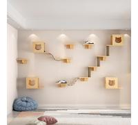 Marco de Escalada Multifuncional de Madera Maciza for Gatos, Juego de estantes de Escalada for Gatos montados en la Pared, Ahorra Espacio, es Resistente y Estable.(Style6)