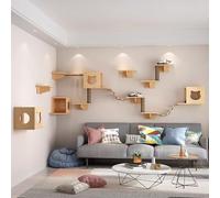 Marco de Escalada Multifuncional de Madera Maciza for Gatos, Juego de estantes de Escalada for Gatos montados en la Pared, Ahorra Espacio, es Resistente y Estable.(Style5)