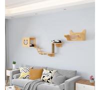 Marco de Escalada Multifuncional de Madera Maciza for Gatos, Juego de estantes de Escalada for Gatos montados en la Pared, Ahorra Espacio, es Resistente y Estable.(Style1)