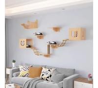 Marco de Escalada Multifuncional de Madera Maciza for Gatos, Juego de estantes de Escalada for Gatos montados en la Pared, Ahorra Espacio, es Resistente y Estable.(Style3)