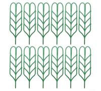 Marco de escalada, paquete de 12 soportes de plástico verde, enrejado vertical para plantas en maceta, diseño resistente que ahorra espacio, uso en interiores y exteriores