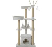 Marco de Escalada para gatos, Nido para gatos, árbol para gatos Integrado, Poste rascador para gatos, Plataforma de Salto, Juguete para rascar múltiples gatos