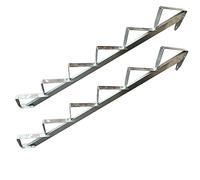 Marco de escalera de madera, galvanizado/a elección, de 2 a 6 escalones (6 escalones)