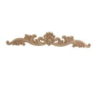 Marco de espejo antiguo tallado en madera natural con motivos florales. Figuras de madera tallada. Apliques decorativos para pared, puerta o muebles. CXM6,20