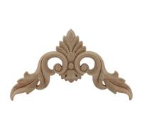 Marco de espejo antiguo tallado en madera natural con motivos florales. Figuras de madera tallada. Apliques decorativos para pared, puerta o muebles. JH24,10