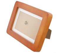 Marco de esquina redondeado de 4 x 6 pulgadas hecho de madera maciza con caballete y accesorios para colgar, adecuado para mostrar fotografías en paredes o mesas