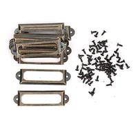 Marco de Etiquetas Met¨¢lico, 20 Piezas, Soporte para Tarjetas con Tornillos, para Estanter¨ªas y Cajones de Farmacia, Marco de Identificaci¨®n para Muebles