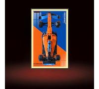 Marco de exhibición de pared compatible con L-E*G-O 42141 F1 Car - 80 × 50 cm, vitrina de pared para modelo Technic Mc-Laren For-mula, para fanáticos de carreras (modelo no incluido) (A,Light)