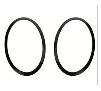 Marco de faros delanteros izquierdo y derecho cromado, cubierta de anillo de ceja de repuesto para MINI Cooper F55 F56 F57 2013-2018(Black)