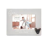 Marco De Foto De Madera Gris Con Corazón 3D - 6x4 - Hijo