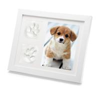 Marco de Fotos 3D con foto y Huellas de Patas, Marco de Fotos para Mascotas, Juego de Impresiones Huellas Perro y Gato, Marco de fotos de perro, DIY Marco de Recuerdo de Mascota - Recuerdo de Mascotas