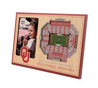 Marco de fotos 3D de YouTheFan de los Oklahoma Sooners de la NCAA - Estadio Memorial de Oklahoma, familia Gaylord, 30 x 20 cm