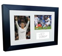 Marco de fotos A4 de Cristiano Ronaldo del Real Madrid autografiado con autógrafo firmado de firma, marco de fotos de fútbol de fútbol de 12 x 8 pulgadas