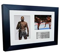 Marco de fotos A4 de Jon Jones UFC Ultimate Heavyweight Fighting Champion Championship de artes marciales mixtas, triple firmado, autógrafo, fotografía, regalo, póster plateado